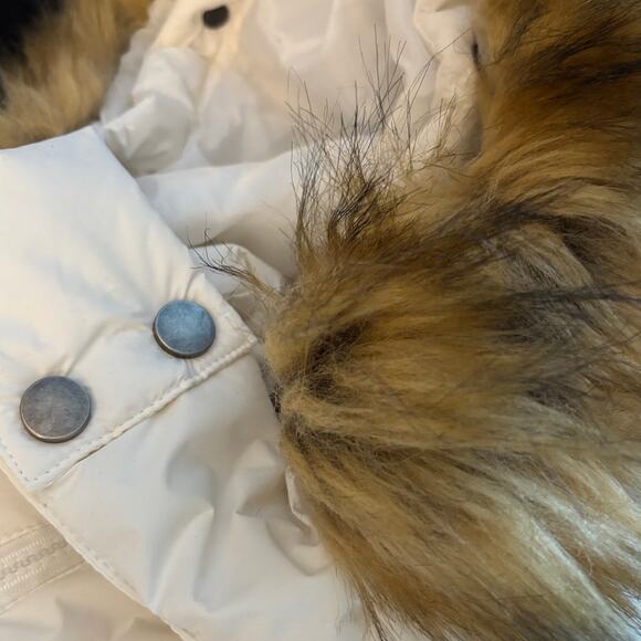 New Szory Down Jacket Women's Size L Long Puffer Parka Coat Removable Fur Hood - Picture 8 of 10